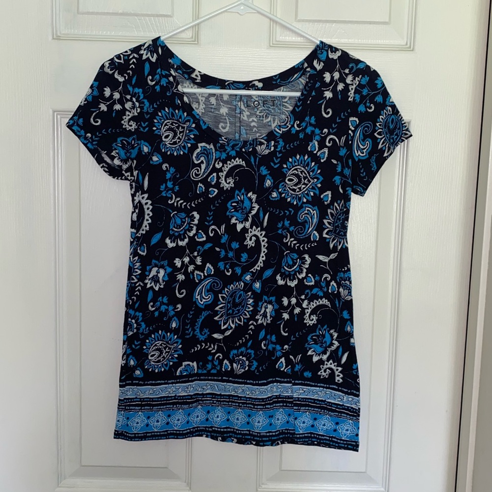 Blue Paisley Patterned Top
